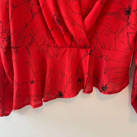 ASTR the Label V-Neck Asymmetrical Peplum Blouse - Picture 11 of 13